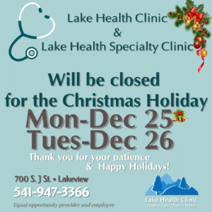 Clinic Closed Dec 2023